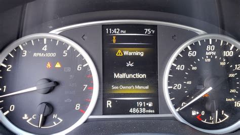 nissan sentra warning malfunction